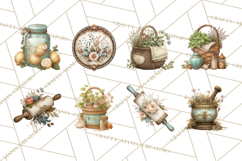 Botanical Cottage Pantry Clipart with Rustic Kitchen Herbs Product Image 5