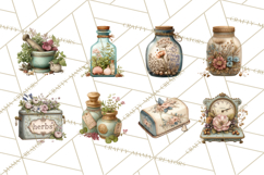 Botanical Cottage Pantry Clipart with Rustic Kitchen Herbs Product Image 7