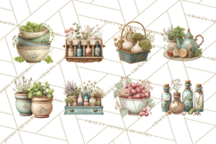 Botanical Cottage Pantry Clipart with Rustic Kitchen Herbs Product Image 9