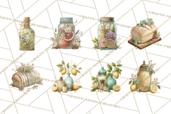 Botanical Cottage Pantry Clipart with Rustic Kitchen Herbs Product Image 6