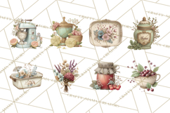 Botanical Cottage Pantry Clipart with Rustic Kitchen Herbs Product Image 3