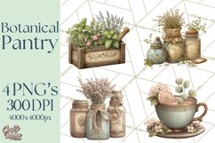 Botanical Cottage Pantry Clipart with Rustic Kitchen Herbs Product Image 1