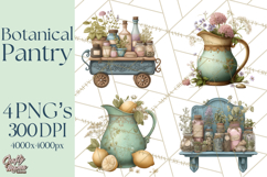 Botanical Cottage Pantry Clipart with Rustic Kitchen Herbs Product Image 1