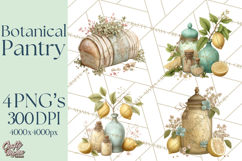 Botanical Cottage Pantry Clipart with Rustic Kitchen Herbs Product Image 1
