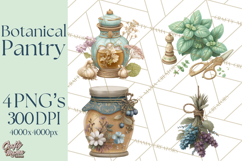 Botanical Cottage Pantry Clipart with Rustic Kitchen Herbs Product Image 1