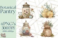 Botanical Cottage Pantry Clipart with Rustic Kitchen Herbs Product Image 1