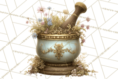 Botanical Cottage Pantry Clipart with Rustic Kitchen Herbs Product Image 5