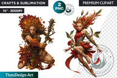 Botanical Spirits Clipart, mystical floral goddess PNG Product Image 1
