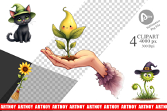 Botanical Witches Clipart Product Image 1
