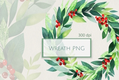 Botanical Red Berry Wreath PNG Product Image 1