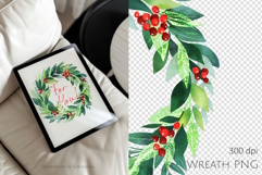 Botanical Red Berry Wreath PNG Product Image 2