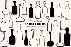 Bottles Black &amp; White | Hand Drawn Potion vials, Wine Product Image 1