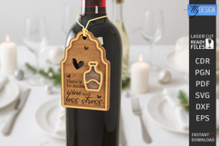 Wine Bottle Tag Laser Cut | Wine Accessory | Drinkware Décor Product Image 1