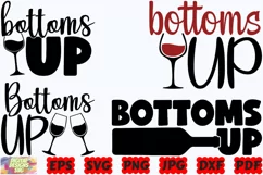 Bottoms Up SVG | Wine SVG | Wine Lover SVG | Wine Mom SVG Product Image 3