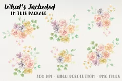 Floral Bouquets Watercolor Pink Wedding Flowers Painted Product Image 3
