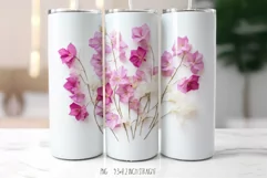 Pink Tropical Petals 20 OZ Tumbler|Herbarium Tumbler Wrap Product Image 4