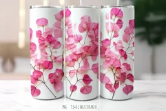 Pink Tropical Petals 20 OZ Tumbler|Herbarium Tumbler Wrap Product Image 2
