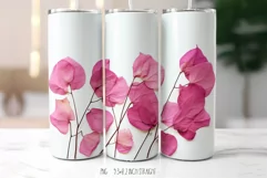 Pink Tropical Petals 20 OZ Tumbler|Herbarium Tumbler Wrap Product Image 3