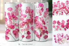 Pink Tropical Petals 20 OZ Tumbler|Herbarium Tumbler Wrap Product Image 1