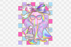 Checkerboard Ghost Shimmer Bou-Jee Halloween Png Design Product Image 1