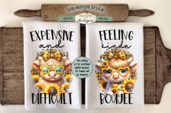 Highland Cow Kitchen Towel Bundle | 16 PNG Files Product Image 3