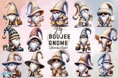 Boujee Gnome Watercolor Clipart - 24 Variations Product Image 1