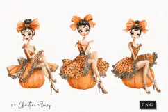 Boujie Pumpkin Woman Clipart | Fall Mama Png Product Image 1
