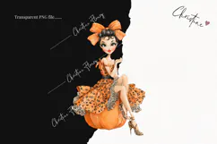 Boujie Pumpkin Woman Clipart | Fall Mama Png Product Image 2