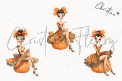 Boujie Pumpkin Woman Clipart | Fall Mama Png Product Image 3