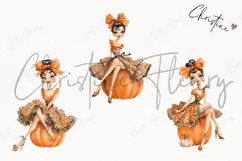 Boujie Pumpkin Woman Clipart | Fall Mama Png Product Image 3