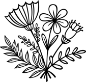Wildflower Bouquet SVG Bundle: Black Line Floral Cut Files Product Image 2