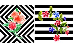 Bouquet of flower on black stripes Product Image 3