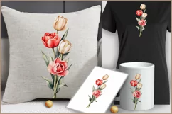 Bouquet of watercolor tulips| Spring flowers png| tulips png Product Image 3