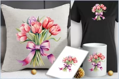 Bouquet of watercolor tulips| Spring flowers png| flowers Product Image 2