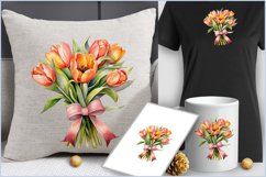 Bouquet of watercolor tulips| Spring flowers png| tulips Product Image 3