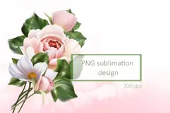 Bouquet with rose PNG | Floral Sublimation design Product Image 1
