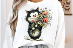 Bouquet Surprise Cat Clipart Product Image 2
