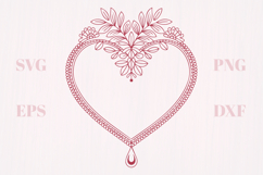 Bouquet vintage heart SVG Product Image 1