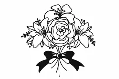 Bouquet svg, bouquet of flowers template, bouquet dxf, SVG Product Image 3