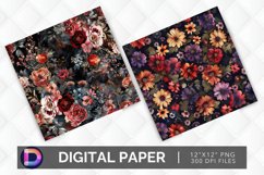 Bouquets in the Dark Digital Paper Product Image 1
