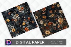 Bouquets in the Dark Digital Paper Product Image 1