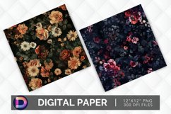 Bouquets in the Dark Digital Paper Product Image 1