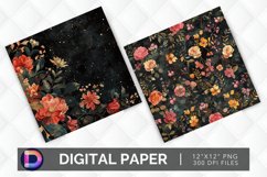 Bouquets in the Dark Digital Paper Product Image 1