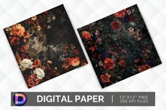 Bouquets in the Dark Digital Paper Product Image 1