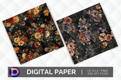 Bouquets in the Dark Digital Paper Product Image 1