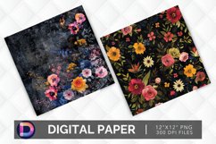Bouquets in the Dark Digital Paper Product Image 1
