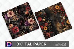 Bouquets in the Dark Digital Paper Product Image 1