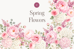 Spring Flowers Watercolor Clipart Floral Bouquet Set Product Image 1
