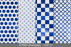 Blue foil seamless pattern overlay, PNG Product Image 1