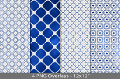 Blue foil seamless pattern overlay, PNG Product Image 1